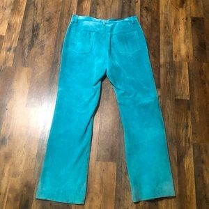 Vintage Turquoise Leather Pants